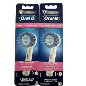 Oral-B Sensitive Gum Care Brush Heads 6 Count 2 Packs New Sealed Non-iO